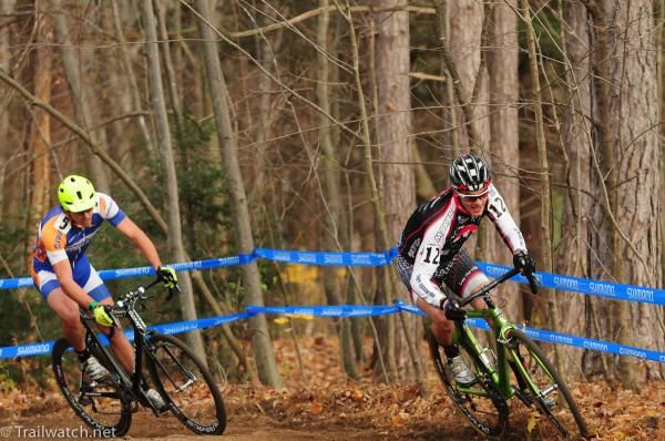 Raphael Gagne (Rocky Mountain Factory) taking a turn at the front