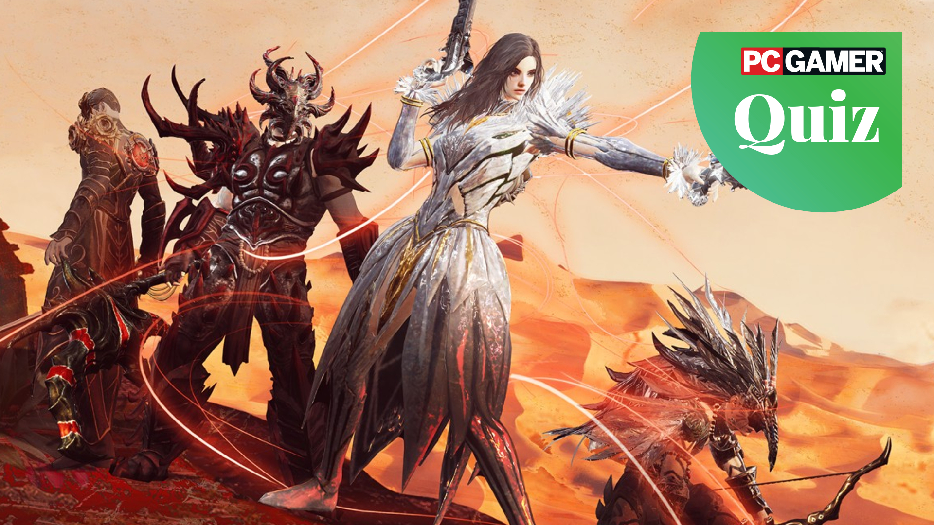 A group of heroes in Babylon&#039;s Fall.