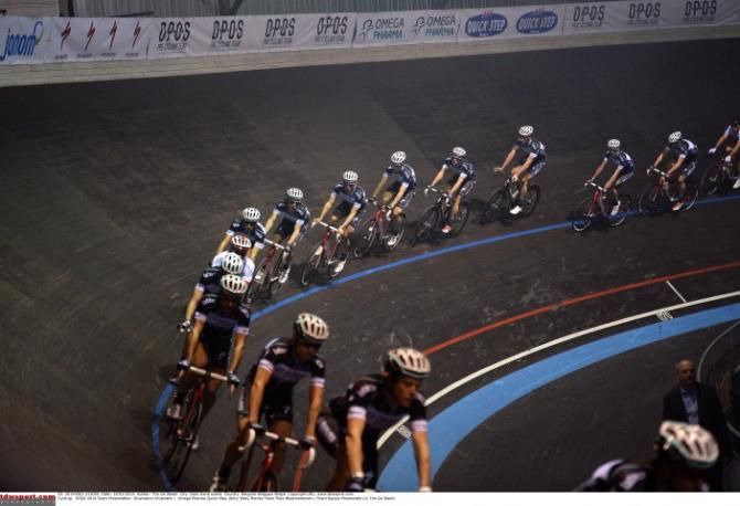 The white of Mark Cavendish''s national champion jersey was easy to spot against the black team kit