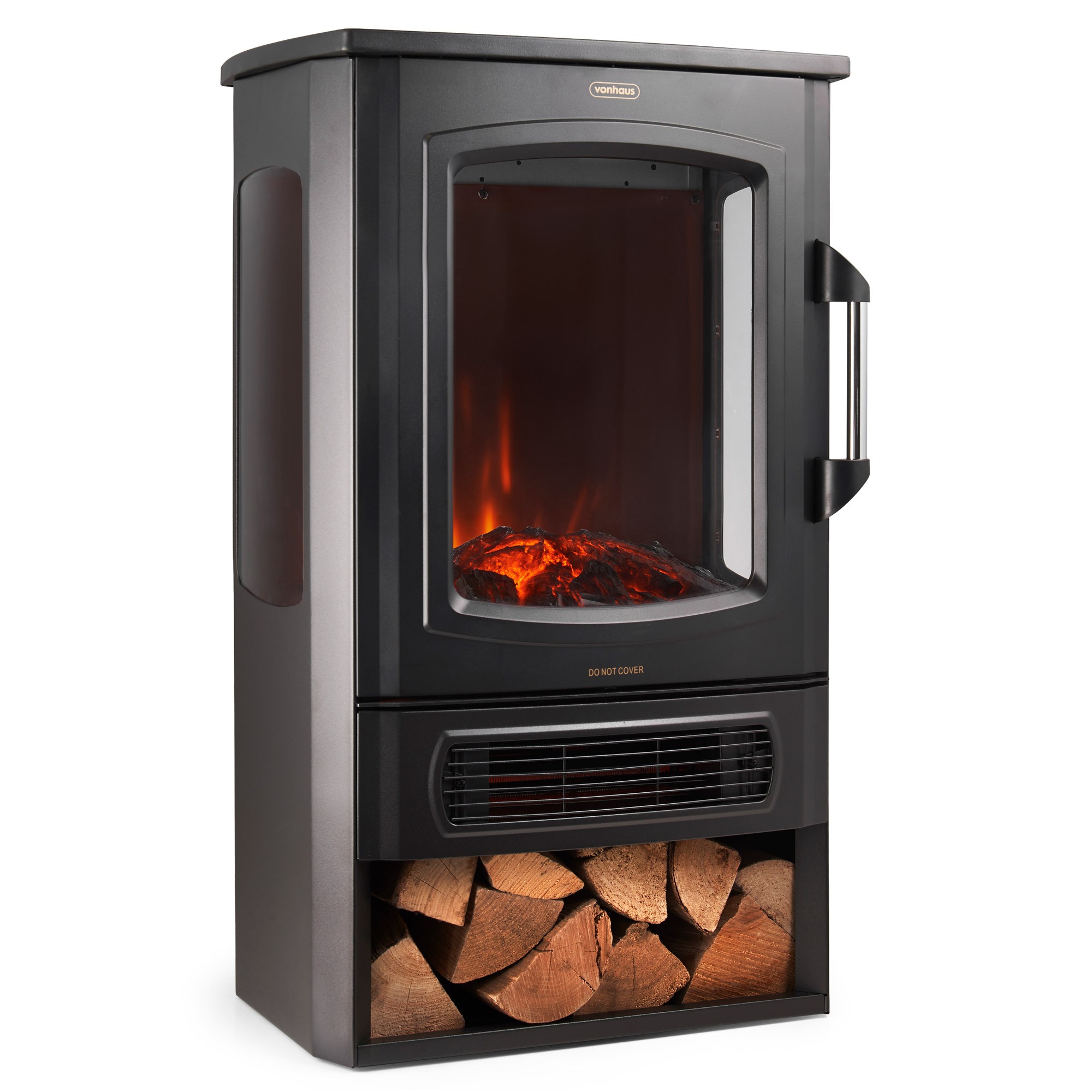 VonHaus Electric Stove &amp;amp; Log Store cut out
