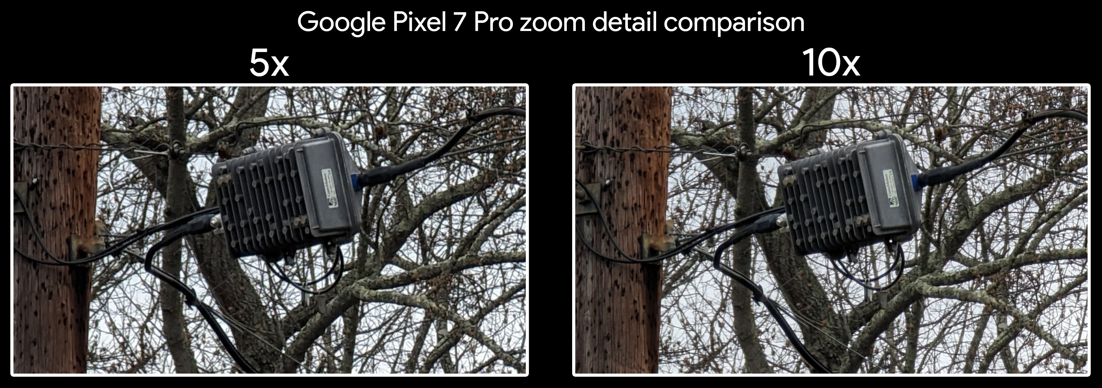 Comparando níveis de zoom de 5x e 10x no Google Pixel 7 Pro