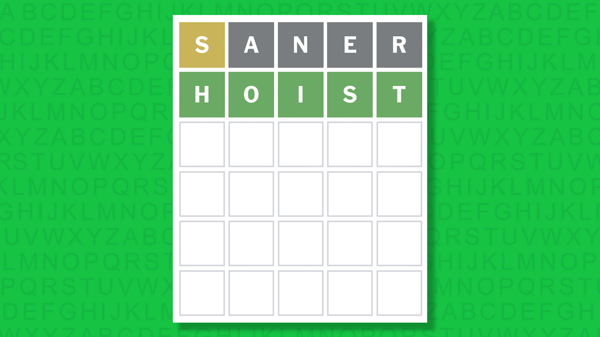 NYT Wordle answer for game 1706 on a green background