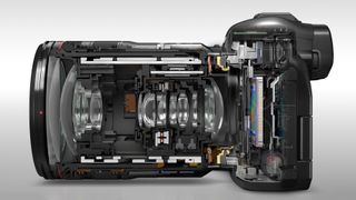 DSLRs vs mirrorless - strip-down diagrams of both types of cameras