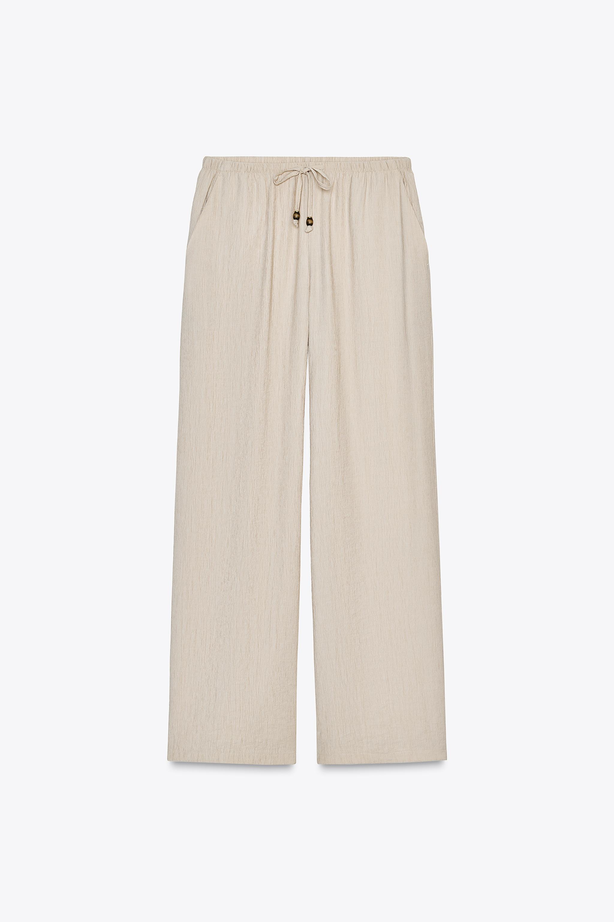 Elastic Waist Wide Leg Pants