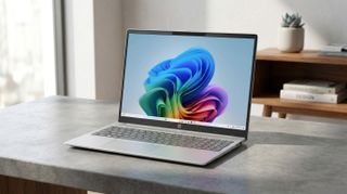 Ai-Generated image of the HP Omnibook 5 16-inch laptop visuallized.