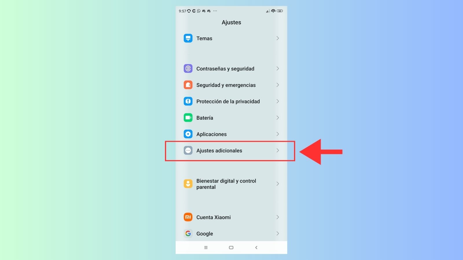 captura pantalla xiaomi abrir ajustes adicionales