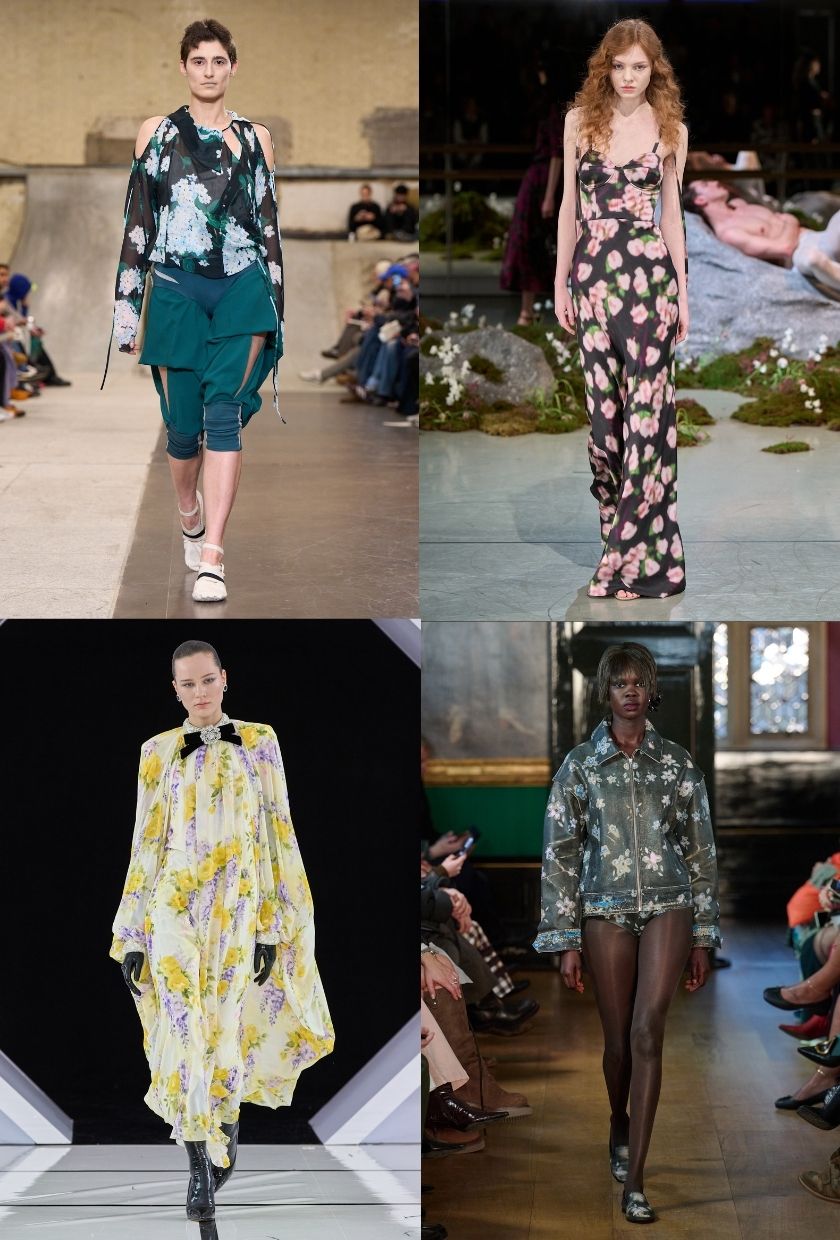 Collage of runway images from London Fashion Week AW/26