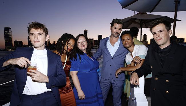 At the Aug. 2 special reception for Amazon Studios&rsquo; Modern Love in New York (l. To r.): cast members Bubba Weiler, Hillary Fisher, Zuzanna Szadkowski, Andrew Rannells, Marquis Rodriguez and Zane Pais.