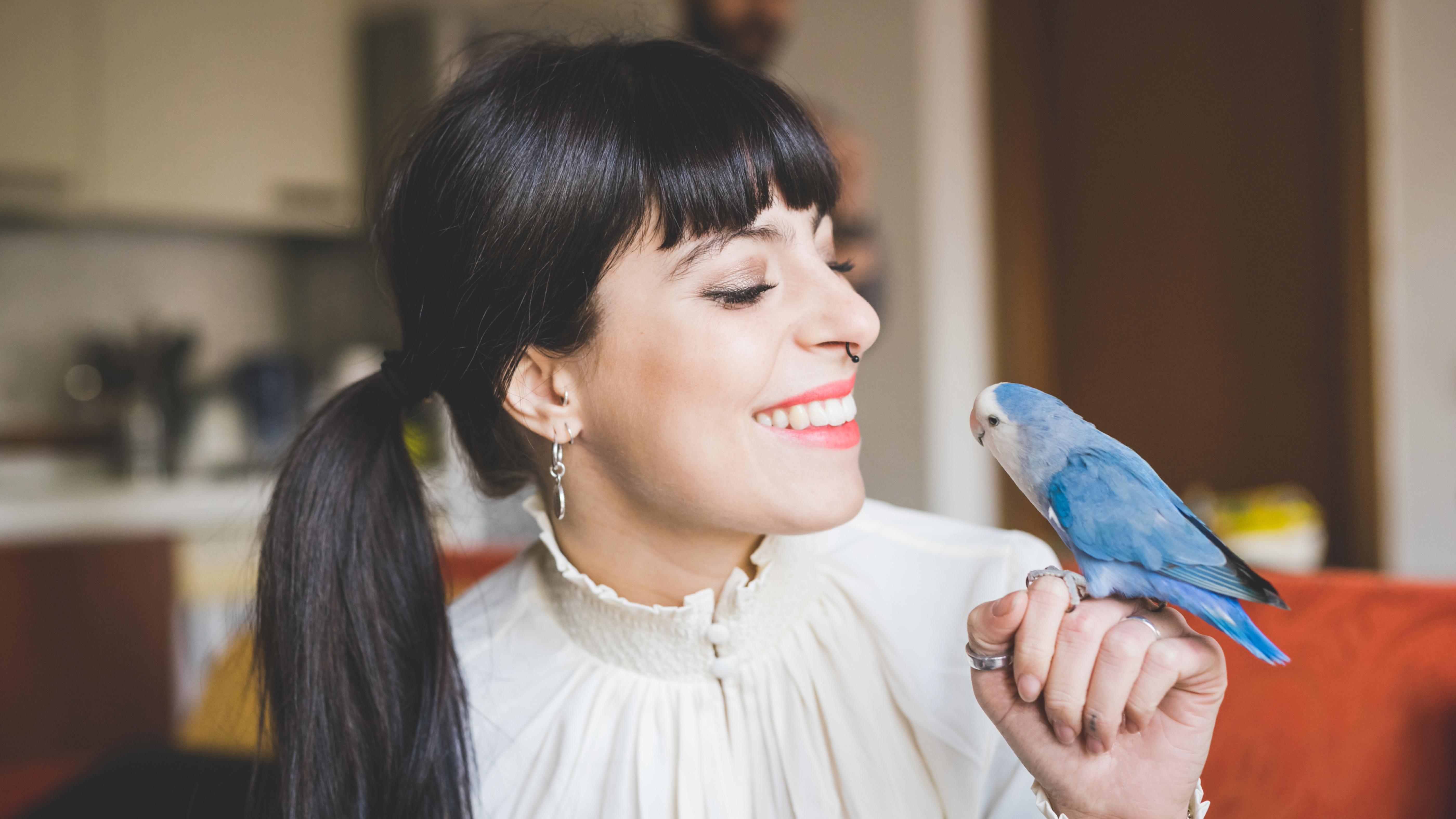 Woman and bird