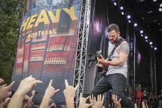 Ben Weinman at Heavy Montreal Festival at Parc Jean-Drapeau on August 6, 2016 in Montreal, Canada