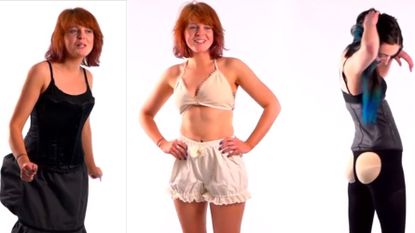 Watch Women Try on Historic Undergarments Video