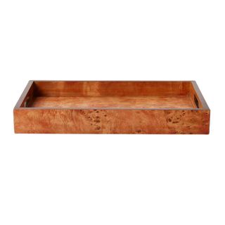 A kitchen tray made of burl wood