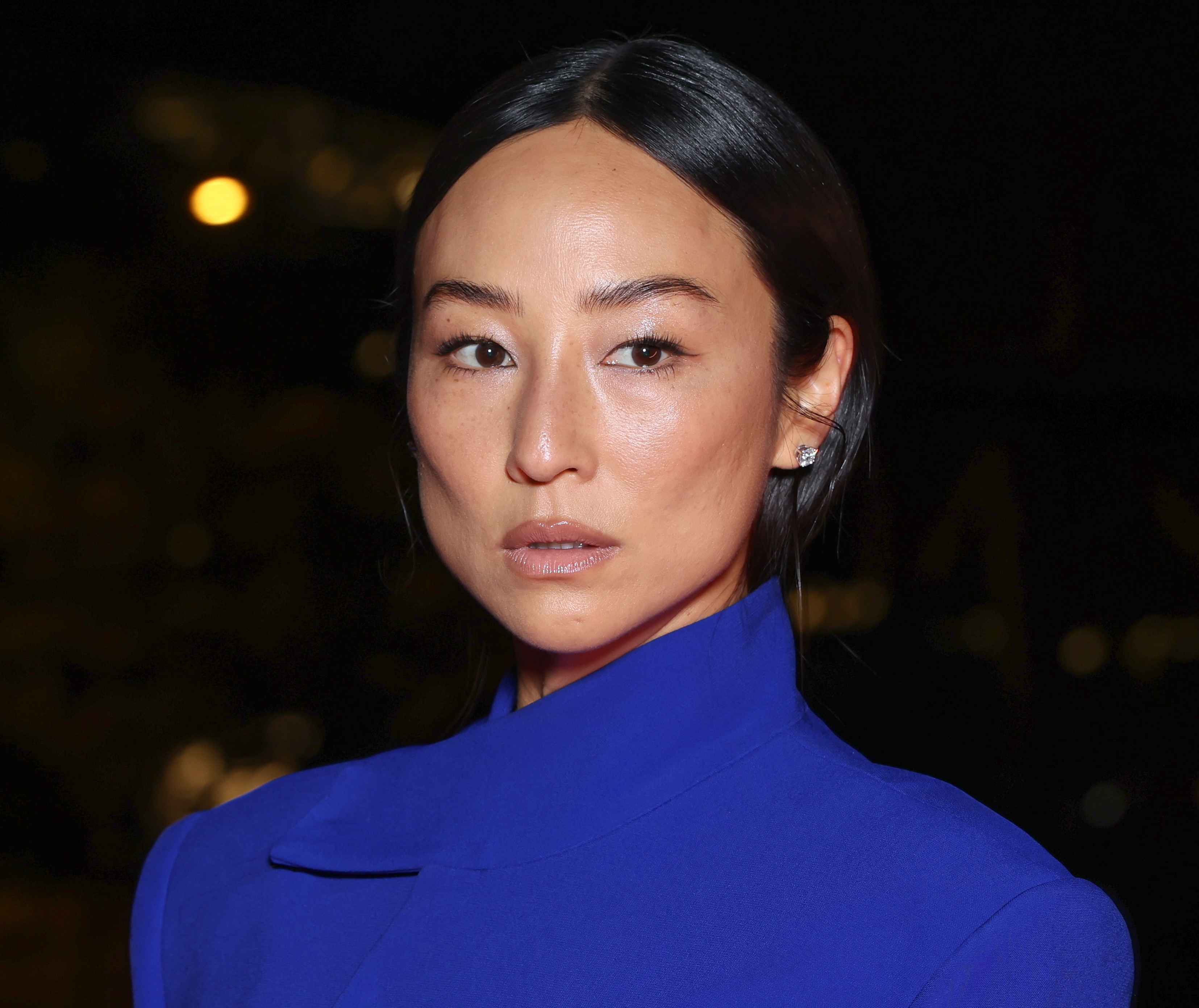 PARIS, FRANCE - SEPTEMBER 24: Greta Lee attends the "Tron: Ares" Paris Photocall at Palais De Tokyo on September 24, 2025 in Paris, France. (Photo by Pascal Le Segretain/Getty Images)