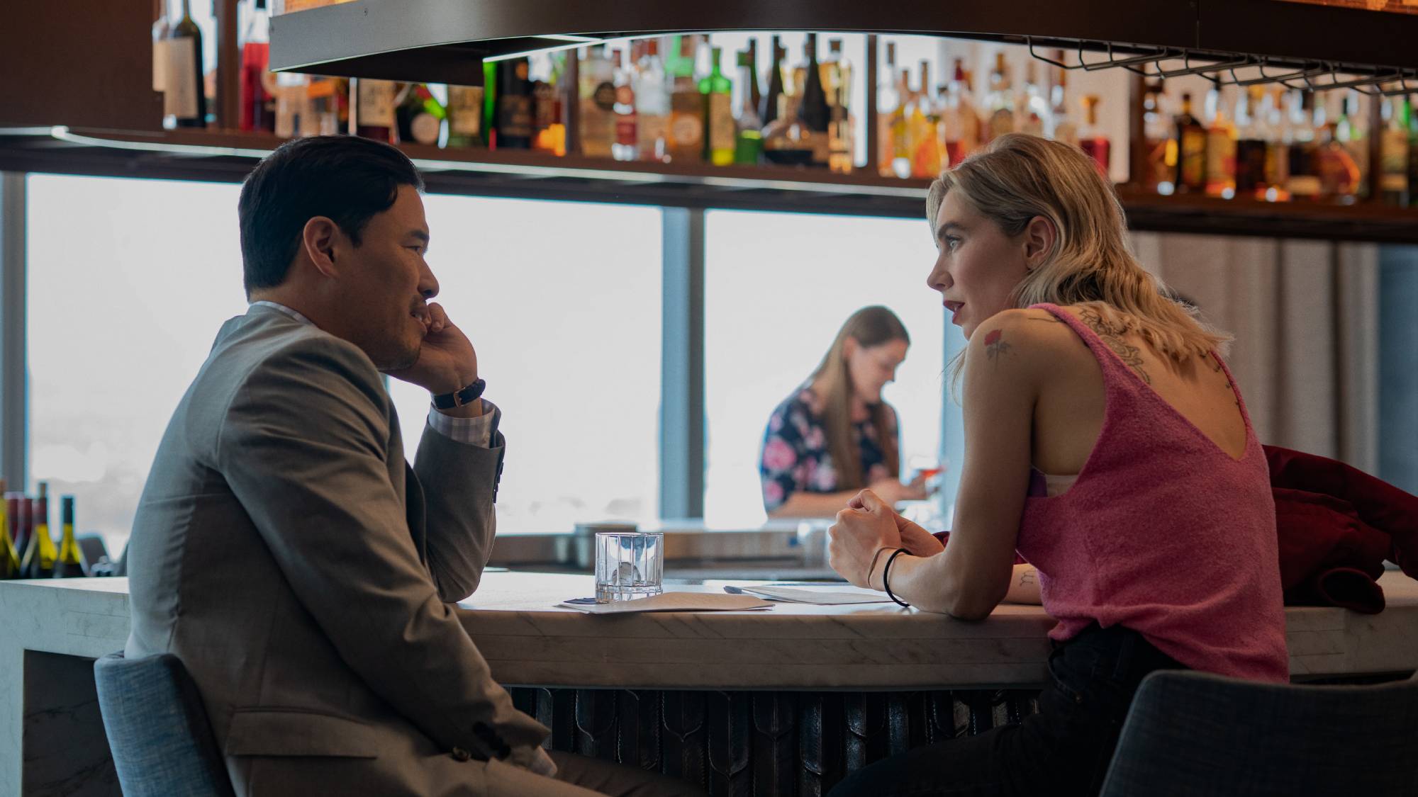 (L-R) Randall Park as Scott and Vanessa Kirby as Lynette in Netflix's "Night Always Comes"