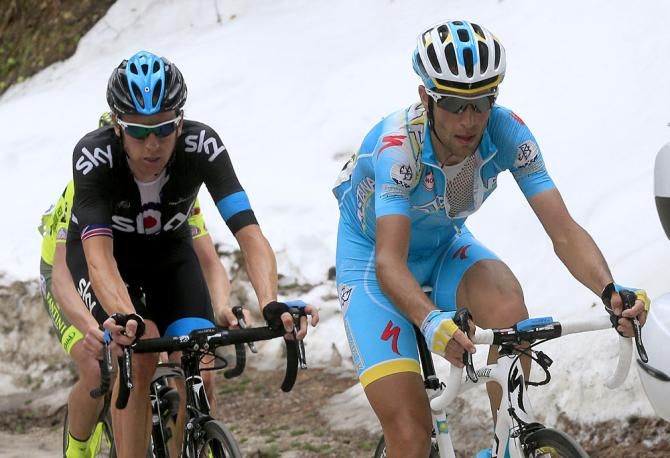 Vincenzo Nibali (Astana) and Bradley Wiggins (Sky)