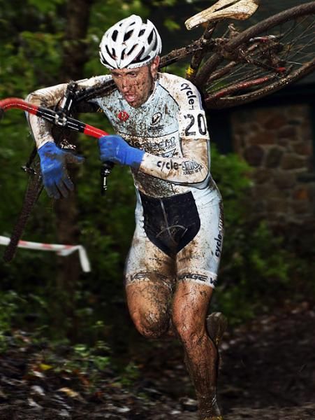 Cycle-Smart&rsquo;s Adam Myerson makes a determined effort to get through the second run-up.