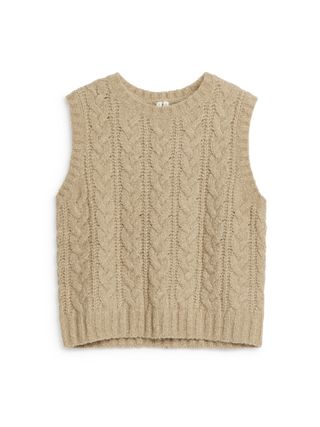 Cable-Knit Vest - Beige - Arket Gb