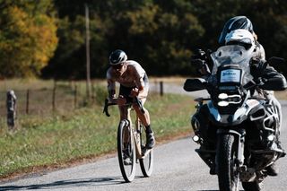 John Borstelmann (Ventum) had a solo lead with 31 miles to at 2023 Big Sugar Gravel