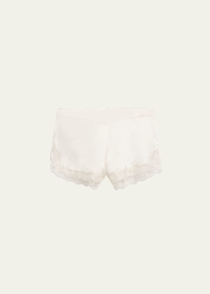 Love Me Lace-Trim Silk Sleep Shorts
