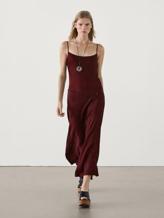 Strappy Midi Slip Dress