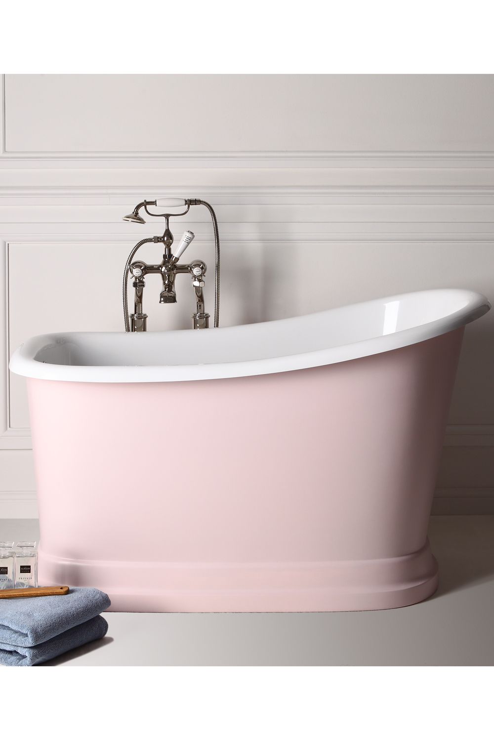 pink free standing bath