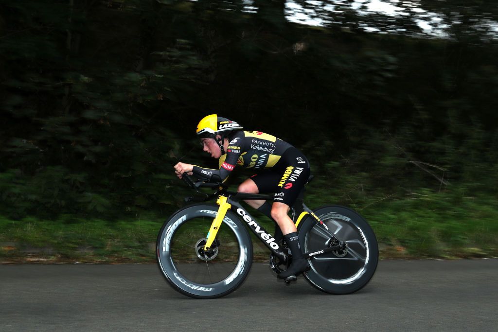 LINCOLN ENGLAND OCTOBER 14 Anna Henderson of Team JumboVisma in the Womens Individual time trial during the HSBC UK National Road Championships on October 14 2021 in Lincoln England Photo by George WoodGetty Images