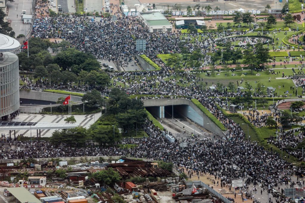 Protesters in Hong Kong.