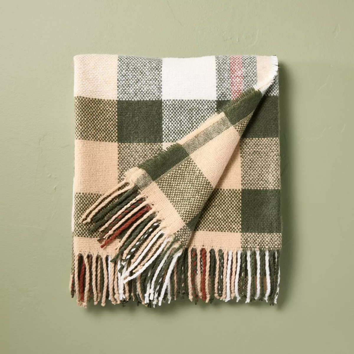 Throw Blanket Signature Green/brown Plaid - Hearth &amp;amp; Hand&amp;trade; With Magnolia