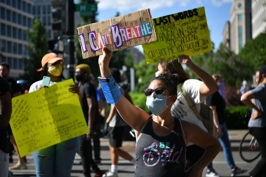 Protesters in Lafayette Square.