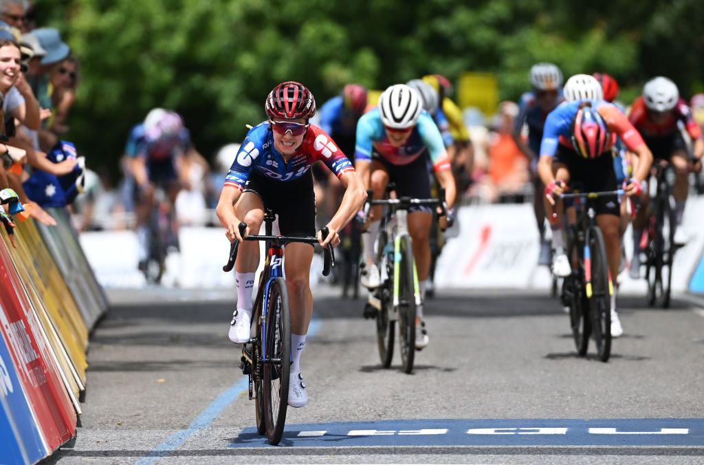 Cecilie Uttrup Ludwig (FDJ-Suez) opens up her winning sprint on stage 2