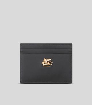 Etro, Leather Credit Card Holder With Pegaso