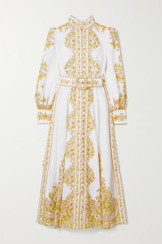 Super Eight belted floral-print linen maxi dress