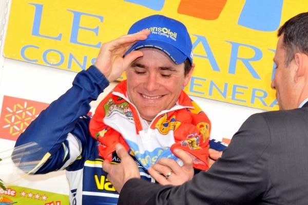 Borut Bozic (Vacansoleil Pro Cycling Team) leads the points classification.