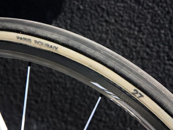 Giant 27mm-wide FMB Paris-Roubaix tubulars are Leopard Trek's tire of choice for Sunday.