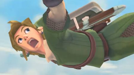 Link is shocked in The Legend of Zelda: Skyward Sword HD.