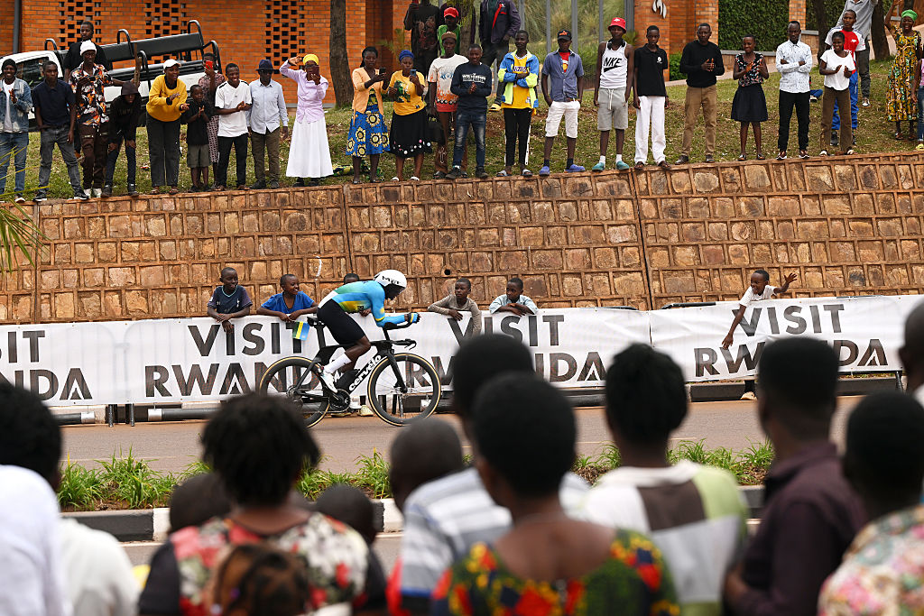 KIGALI, RWANDA - SEPTEMBER 22: Etienne Tuyizere of Rwanda competes during the 98th UCI Cycling World Championships Kigali 2025 - Men Under 23 Individual Time Trial a 31.2km race from Kigali to Kigali on September 22, 2025 in Kigali, Rwanda. (Photo by Dario Belingheri/Getty Images)