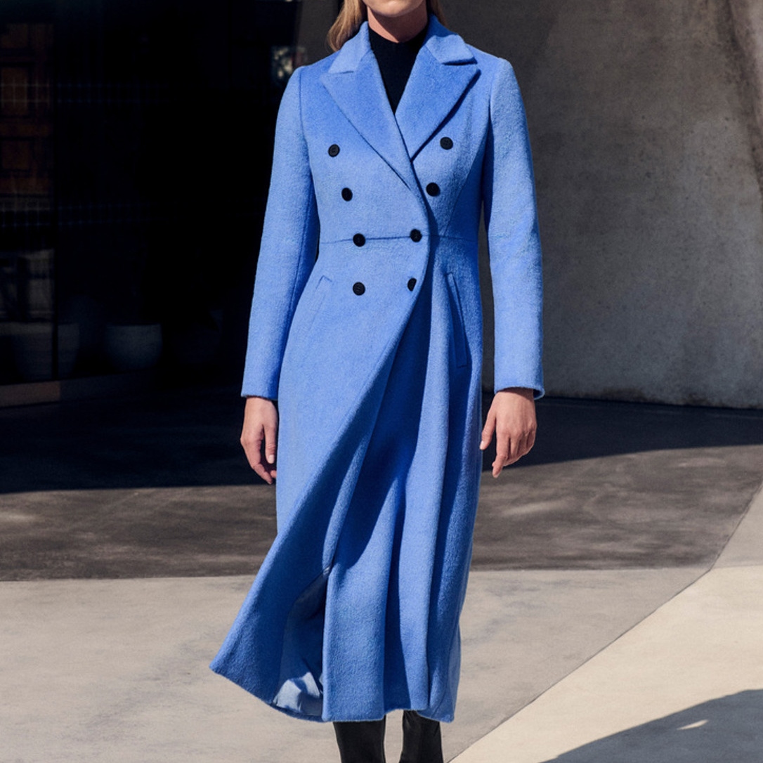 Hampstead Wool Mohair Blend Coat Cornflower Blue