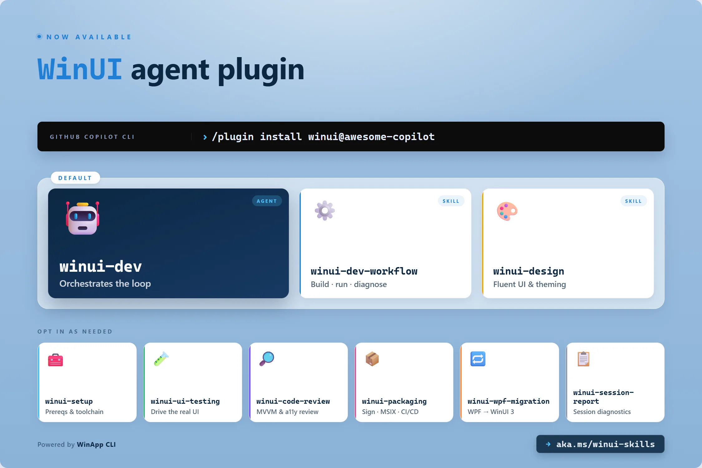 WinUI agent for GitHub Copilot