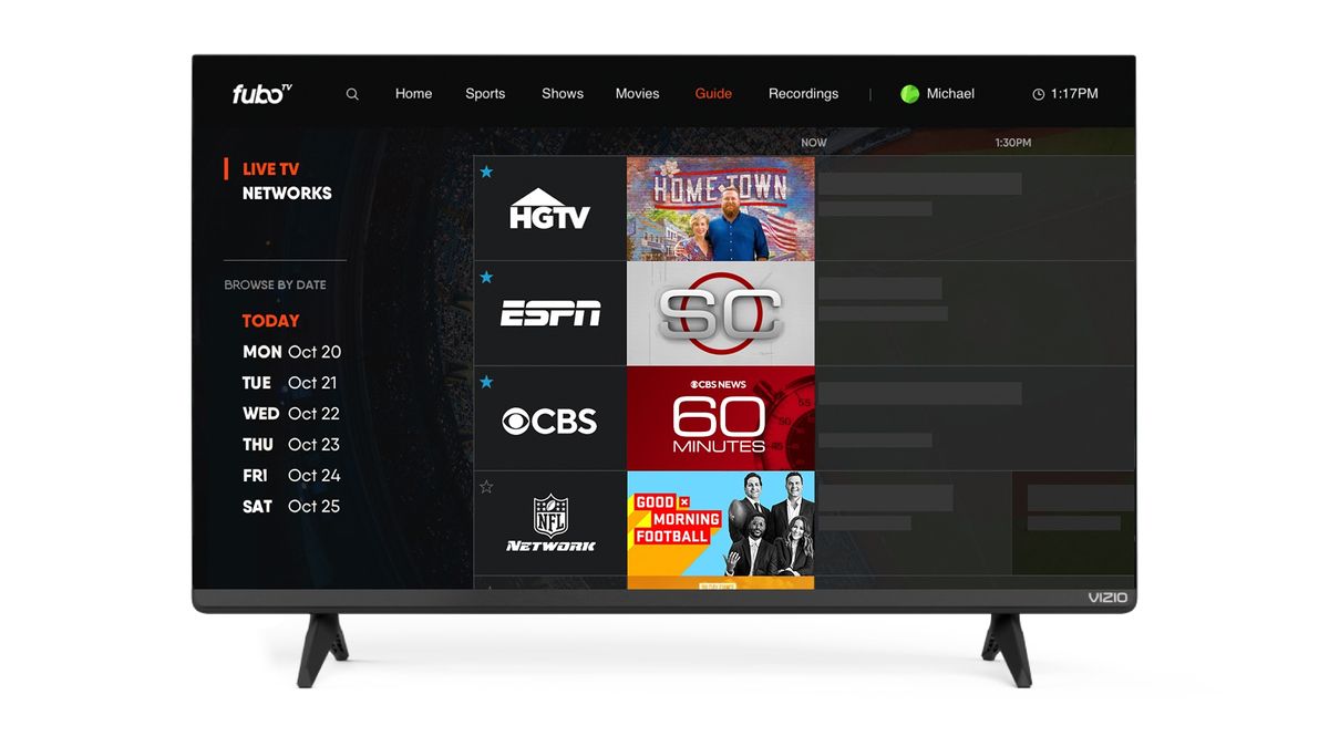 FuboTV as seen on a Vizio TV