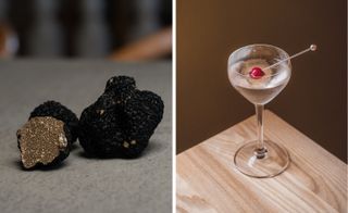 Truffle and cocktail, both from Edinburgh fine dining restaurants