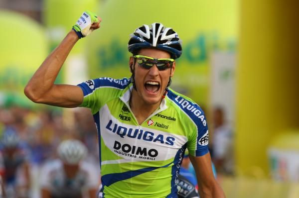 Jacopo Guarnieri (Liquigas-Doimo) celebrates his win in Warsaw.