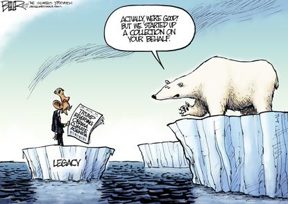 Political Cartoon U.S. Obama Trump Climate Change Global Warming EPA