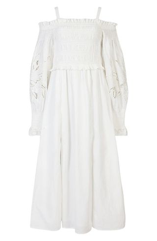 Launa Broderie Long Sleeve Cotton Dress