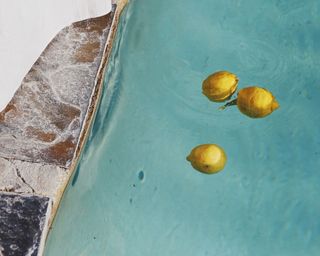 Swimming pool with lemons