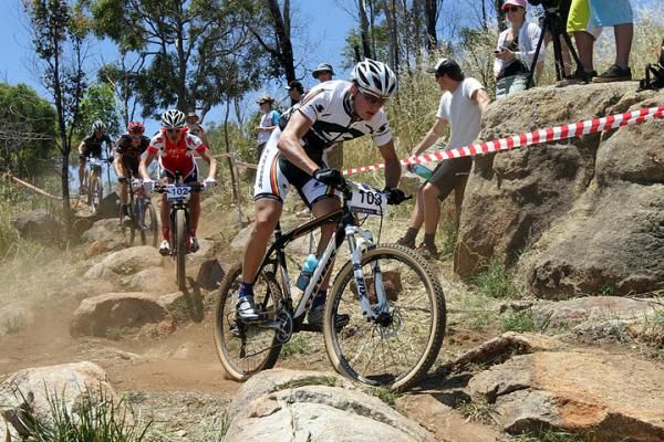 Mitch Codner leads Kyle Ward in the U23 race