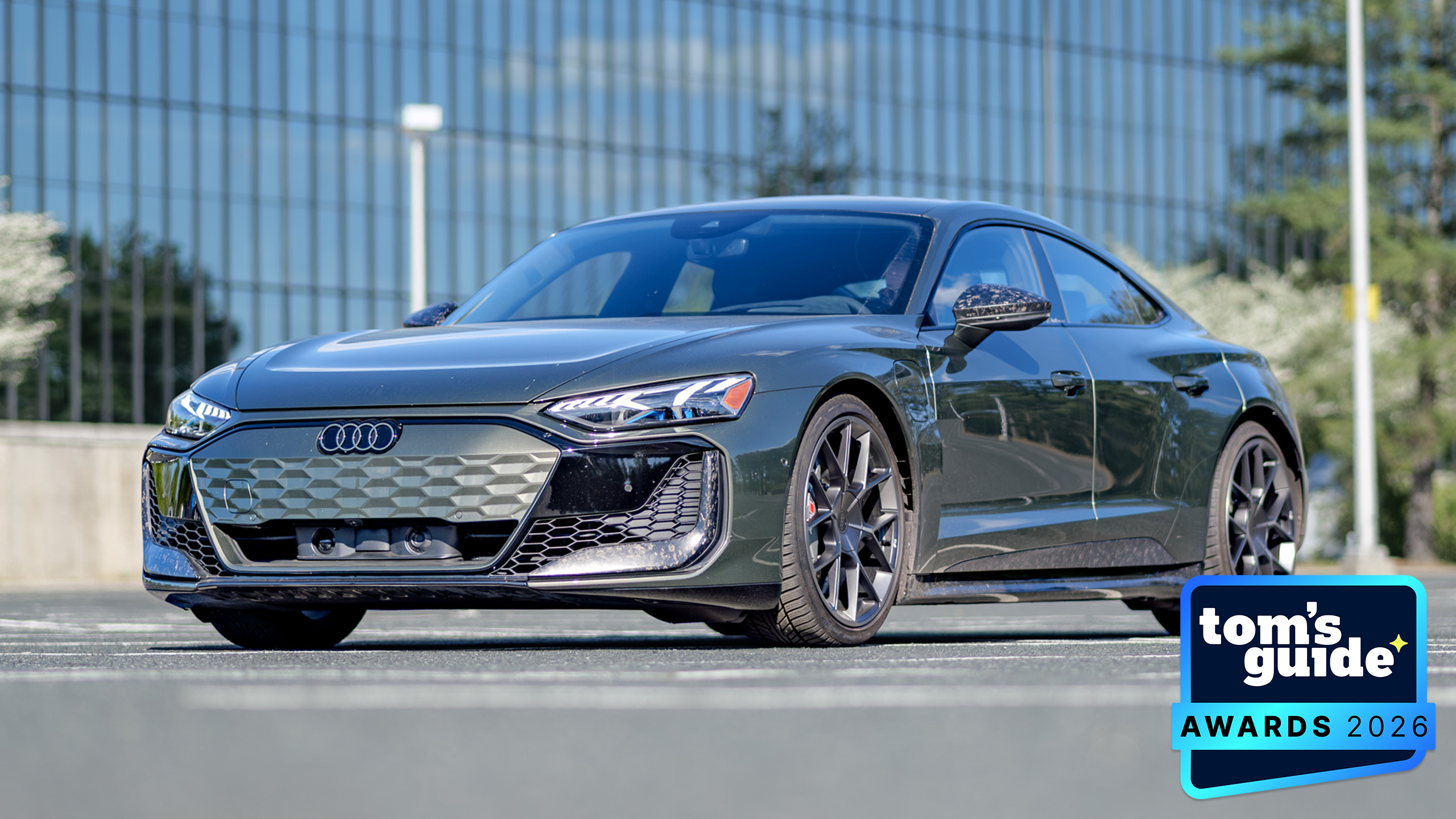 The 2026 Audi RS e-tron GT with a TG Awards 2026 badge
