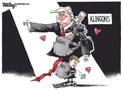 Political cartoon U.S. Florida Trump Ron DeSantis Matt Gaetz Rick Scott midterm elections