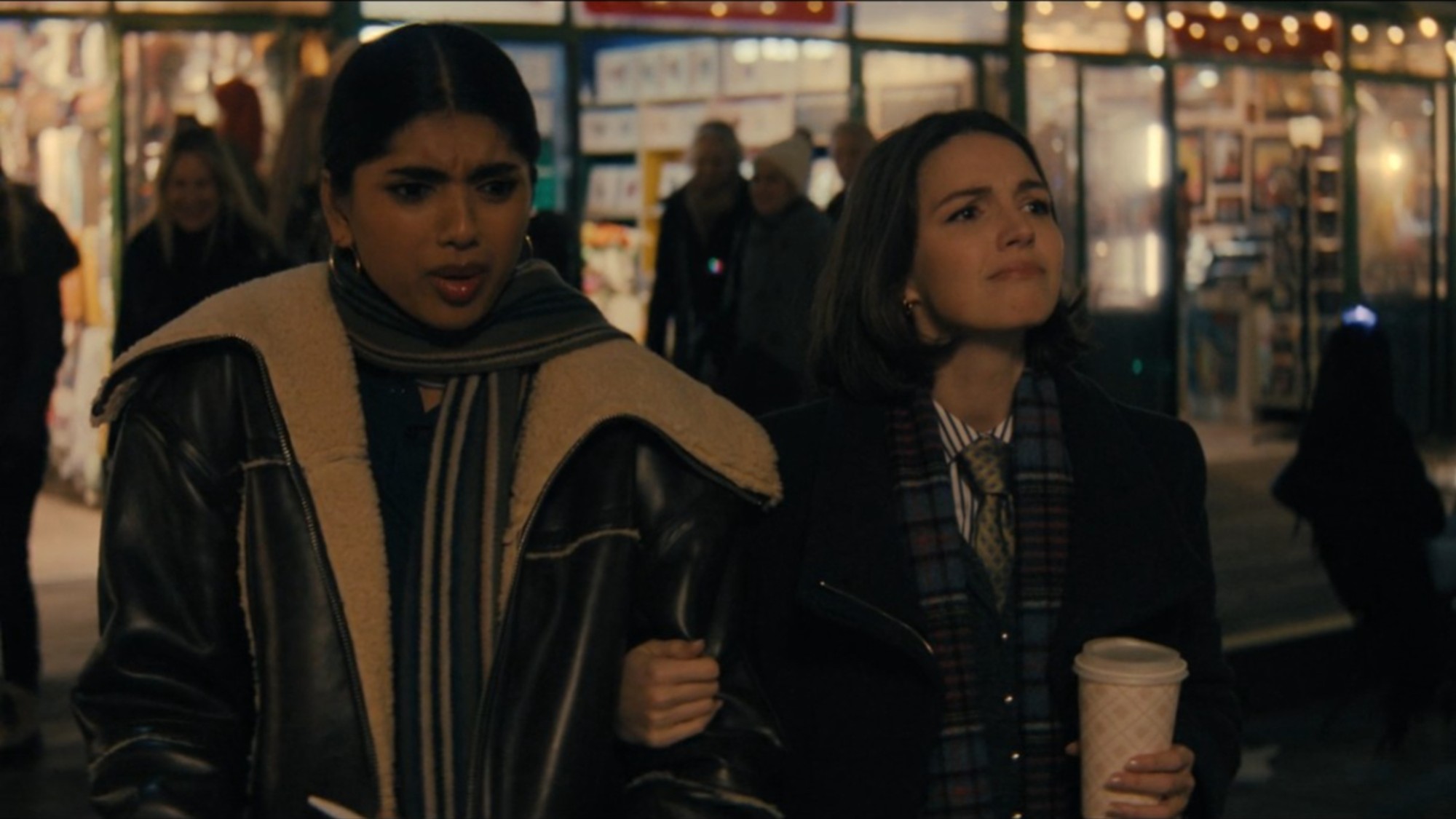 Avantika Vandanapu and Ella Hunt talking in Not Suitable for Work.