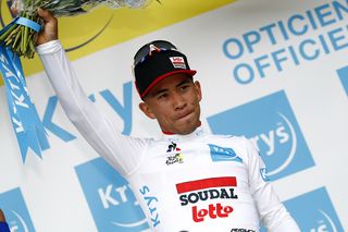 Calen Ewan (Lotto Soudal) was third on stage 1 and wears the white young rider jersey at the Tour de France