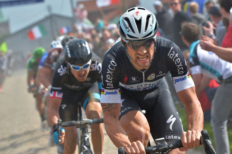 Tom Boonen doesn't require gloves when riding the pave
